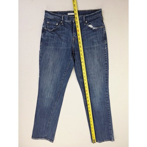 Levi's 27X29 Size 4S Womens 505 Straight Blue Denim 5 Pocket Logo Tag Jeans - Picture 6 of 14